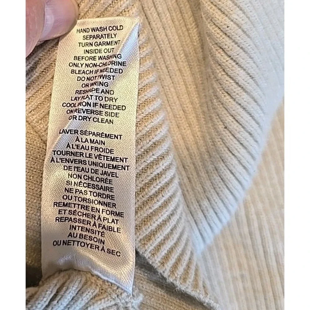 Truth by Republic Textured Waffle Knit Sweater Women's Size Large Ivory Pullover
